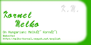 kornel melko business card